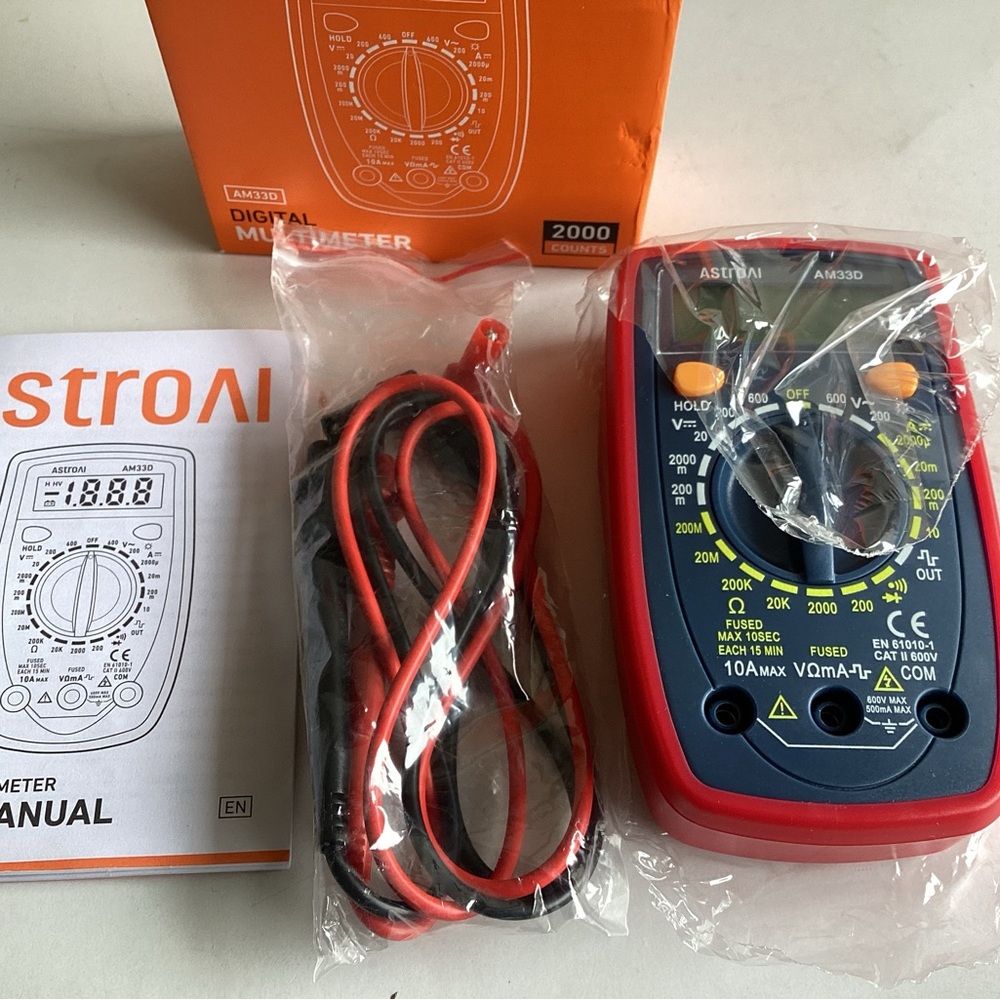AstroAI Digital Multimeter 2000 Counts, Model AM33D - Picture 5 of 8